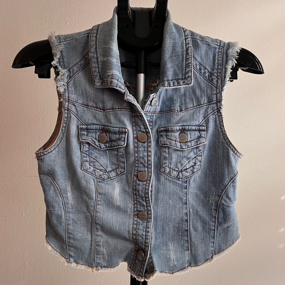 Bullhead Black Jeans Sleeveless Vest Medium